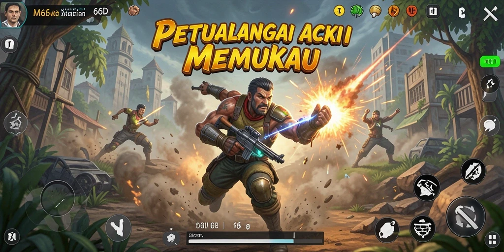 Tampilan gameplay mendebarkan dari 66D yang penuh aksi.