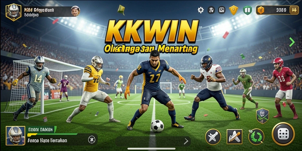 Screenshot gameplay KKWIN menunjukkan aksi seru dalam pertandingan olahraga.