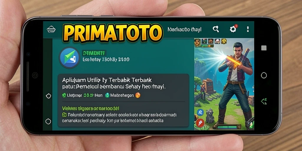 Tampilan utama aplikasi PRIMATOTO dengan fitur-fitur Utility yang menarik.
