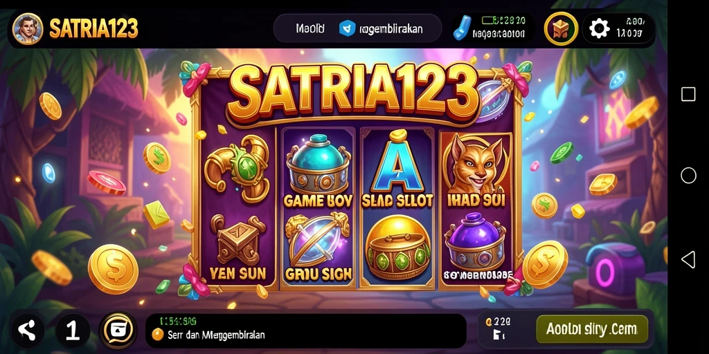 Screenshot permainan SATRIA123 yang menampilkan slot dengan banyak fitur menarik.