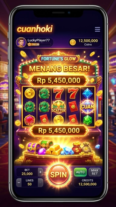 Tampilan beranda aplikasi cuanhoki yang ramah pengguna.